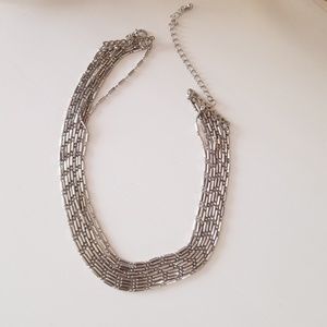 Multi strand silver choker